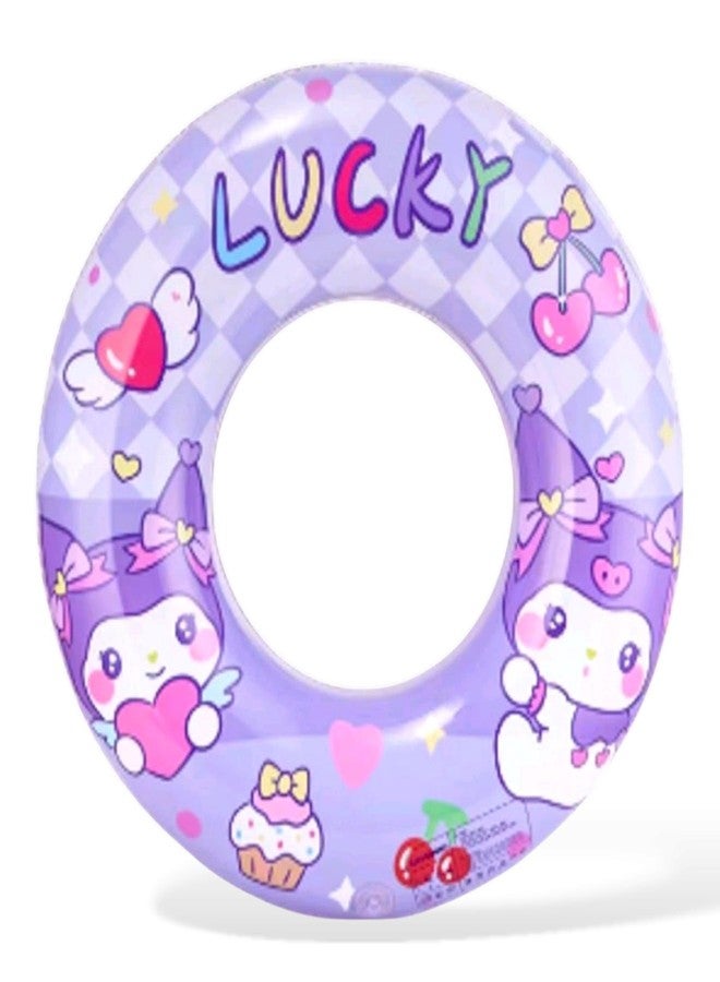 AMYCAUR Kids Swimming Ring, Cartoon Print Pool Float (1 Pcs) Inflatable Safety Tube for Toddlers, Safe & Comfortable Swim Tube for Toddlers, Suitable for 3+ Years Children's (Kuromi) - Image 1